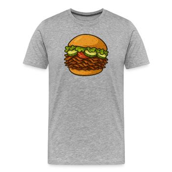 Döner mit Alles - Männer Premium Bio T-Shirt - Grau meliert - Vorne - Damien (186cm)