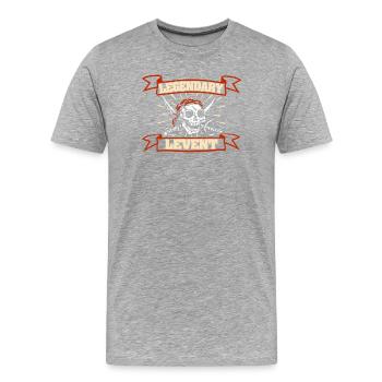 Levent als Vorname - Männer Premium Bio T-Shirt - Grau meliert - Vorne - Damien (186cm)