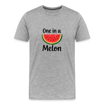 Wassermelonen-Design mit Humor - Männer Premium Bio T-Shirt - Grau meliert - Vorne - Damien (186cm)