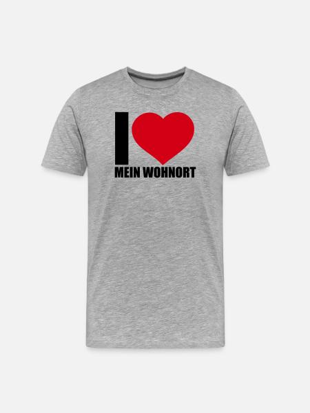 Liebe Wohnort - Männer Premium Bio T-Shirt - Grau meliert
