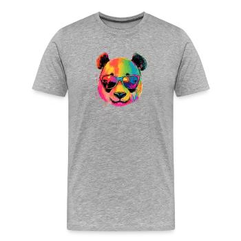 Panda Ours Pandas Géants Panda Géant Mignon Panda Ours Panda - T-shirt bio Premium Homme - gris chiné - Devant - Damien (186cm)