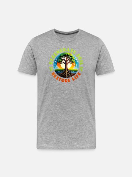 Lively tree representation for nature - Men's Premium Organic T-Shirt - heather grey