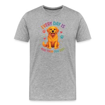 Golden retriever - T-shirt bio Premium Homme - gris chiné - Devant - Damien (186cm)