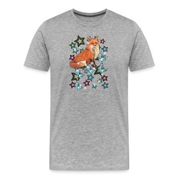 Playful fox 60s butterflies - Men's Premium Organic T-Shirt - heather grey - Front - Damien (186cm)
