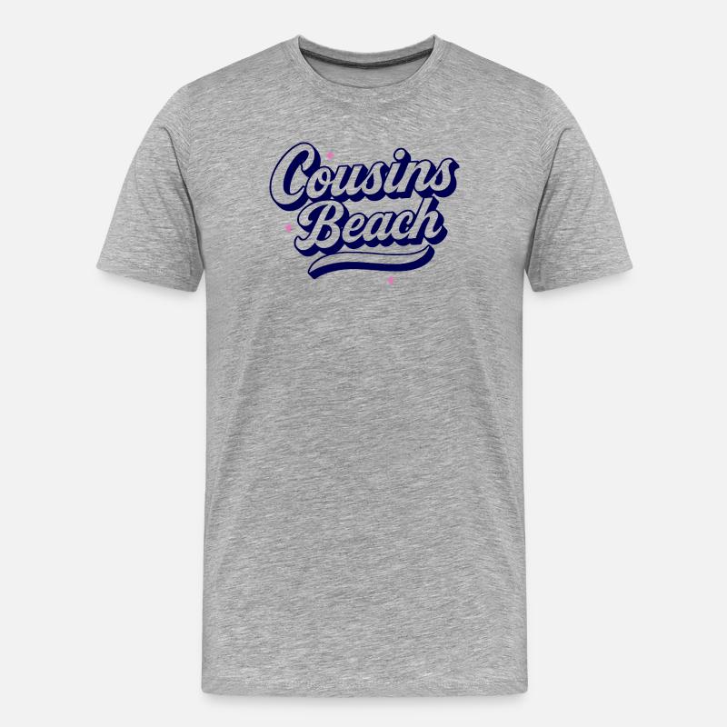 Cousins Beach – Retro Script Design - Men's Premium Organic T-Shirt - heather grey