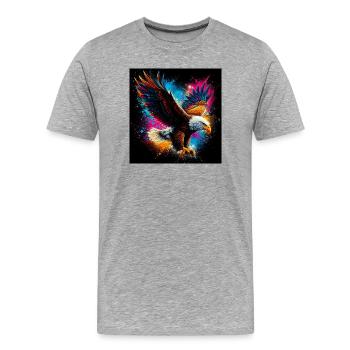 Adler - Männer Premium Bio T-Shirt - Grau meliert - Vorne - Damien (186cm)