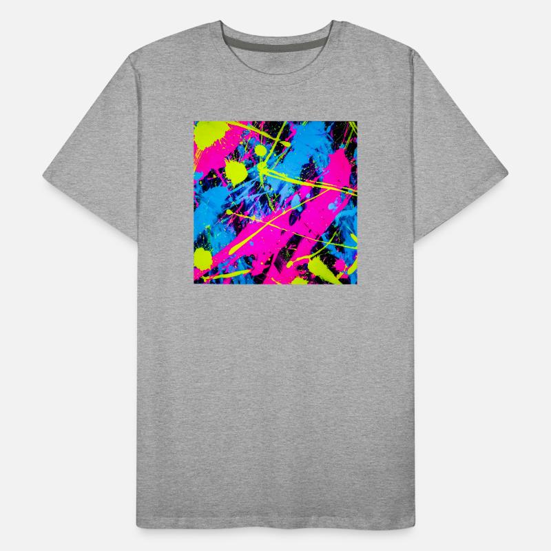 Tache Colorée Abstraite Néon T-shirt bio Premium Homme