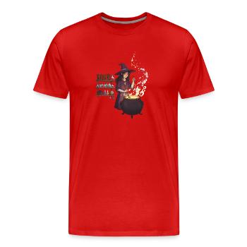 Magical witch casting spells - Men's Premium Organic T-Shirt - red - Front - Damien (186cm)