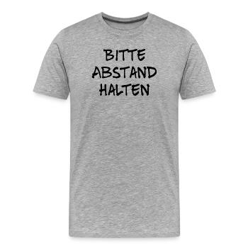 Please keep your distance - Men's Premium Organic T-Shirt - heather grey - Front - Damien (186cm)