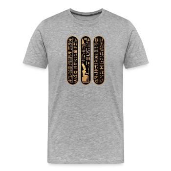 Egyptian hieroglyphs Egypt pyramid - Men's Premium Organic T-Shirt - heather grey - Front - Damien (186cm)