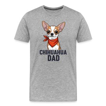 Chihuahua Dad – Dog Owner Saying - Men's Premium Organic T-Shirt - heather grey - Front - Damien (186cm)