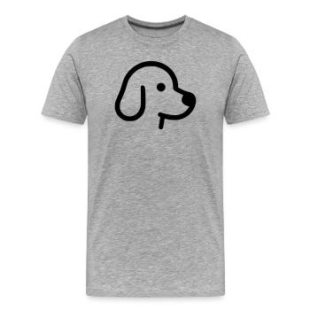 Niedlicher Hund - Umrisse, Silhouette - Männer Premium Bio T-Shirt - Grau meliert - Vorne - Damien (186cm)