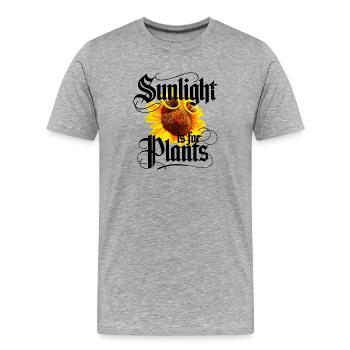 Sunlight is for Plants - Men's Premium Organic T-Shirt - heather grey - Front - Damien (186cm)