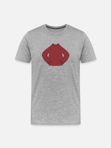 Rust Red Cozy Knit Sweater - Men's Premium Organic T-Shirt - heather grey