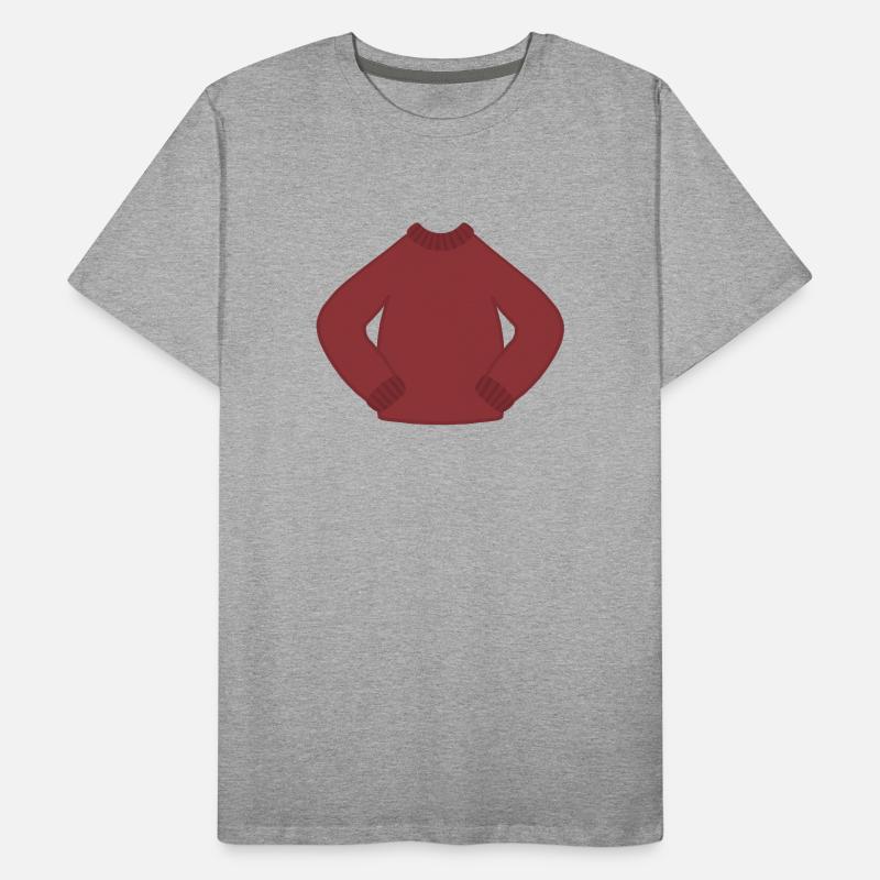 Rostrot Kuscheliger Strickpullover Männer Premium Bio T-Shirt