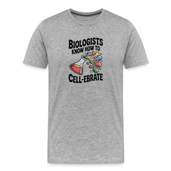 Les biologistes savent comment ébranler les cellules - T-shirt bio Premium Homme - gris chiné - Devant - Damien (186cm)