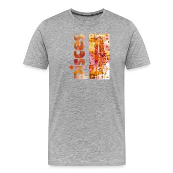 Sternzeichen Fische - Männer Premium Bio T-Shirt - Grau meliert - Vorne - Damien (186cm)