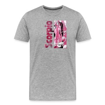 Sternzeichen Skorpion Aquarell - Männer Premium Bio T-Shirt - Grau meliert - Vorne - Damien (186cm)