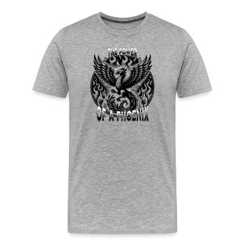 Fiery phoenix with fire - Men's Premium Organic T-Shirt - heather grey - Front - Damien (186cm)