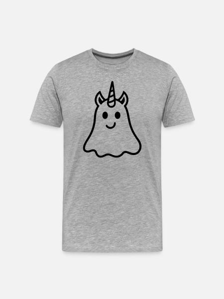 Licorne fantôme - T-shirt bio Premium Homme - gris chiné