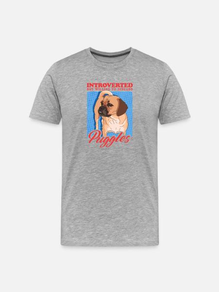 Puggle Dogs Dog Owner Gift - Men's Premium Organic T-Shirt - heather grey