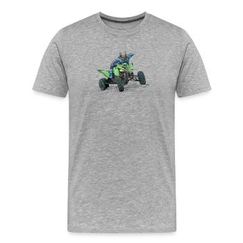 Quad - Männer Premium Bio T-Shirt - Grau meliert - Vorne - Damien (186cm)