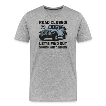 Conception Jeep sur route fermée - T-shirt bio Premium Homme - gris chiné - Devant - Damien (186cm)