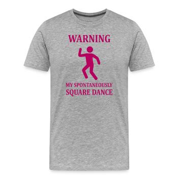 Warning Square Dance - Männer Premium Bio T-Shirt - Grau meliert - Vorne - Damien (186cm)