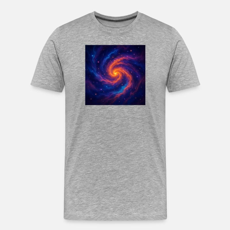 Vortex galactique dans l’espace - T-shirt bio Premium Homme - gris chiné