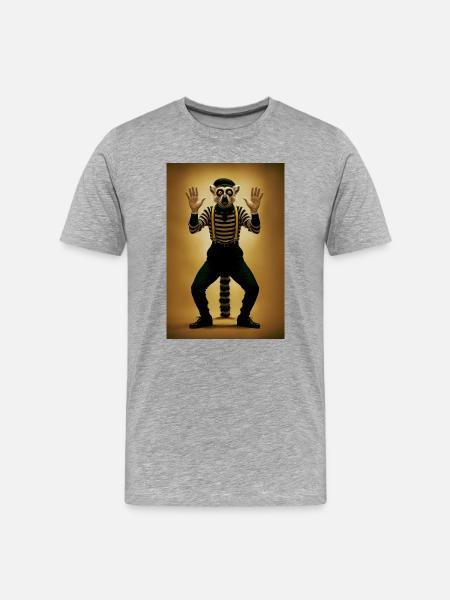 Lemur Humanoid Mime - Men's Premium Organic T-Shirt - heather grey