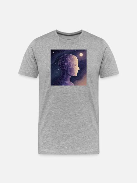 Conscience numérique – T-shirt IA futuriste - T-shirt bio Premium Homme - gris chiné