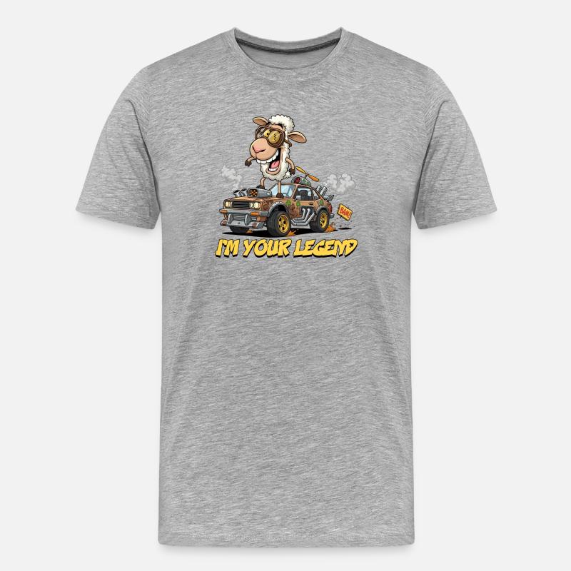 Sheep Racer Auto Sonderanfertigung - Männer Premium Bio T-Shirt - Grau meliert
