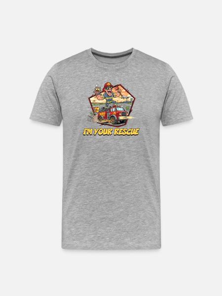 Rescue Firefighter Adventure Design - Men's Premium Organic T-Shirt - heather grey