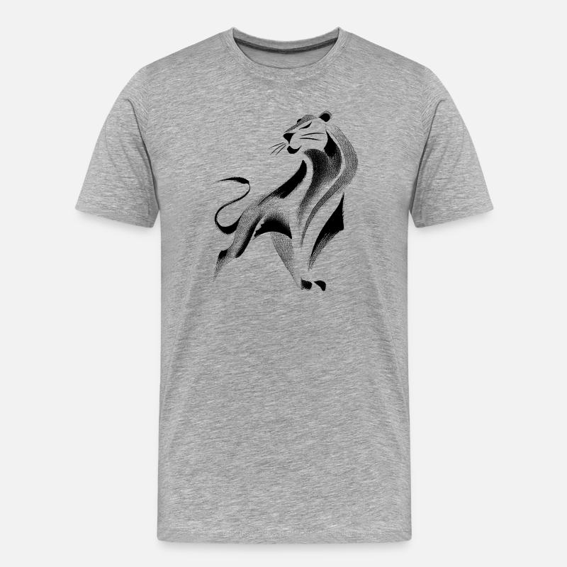 Abstrakter Löwe - Männer Premium Bio T-Shirt - Grau meliert