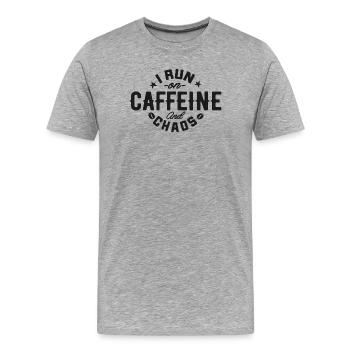 Kaffein-Verlobung Motiv Gestaltung - Männer Premium Bio T-Shirt - Grau meliert - Vorne - Damien (186cm)