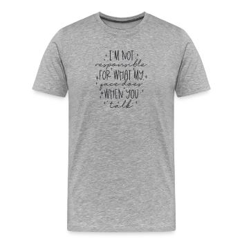 Pose expressive du corps avec des étoiles - T-shirt bio Premium Homme - gris chiné - Devant - Damien (186cm)