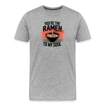 Ramen-Liebesgrafik, japanisches Essen - Männer Premium Bio T-Shirt - Grau meliert - Vorne - Damien (186cm)
