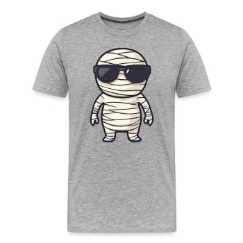 Mummy with sunglasses - Men's Premium Organic T-Shirt - heather grey - Front - Damien (186cm)