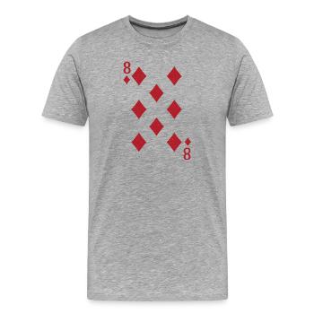Card pattern 8 plaid design on clothing - Men's Premium Organic T-Shirt - heather grey - Front - Damien (186cm)