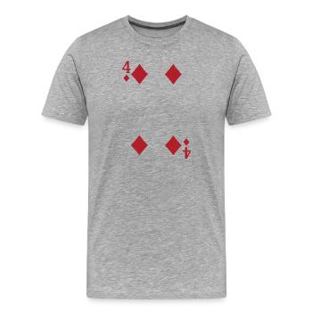 Card motif Four Ace playing card design - Men's Premium Organic T-Shirt - heather grey - Front - Damien (186cm)