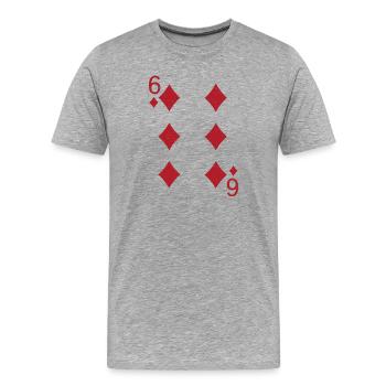 Carte Six Diamants - T-shirt bio Premium Homme - gris chiné - Devant - Damien (186cm)