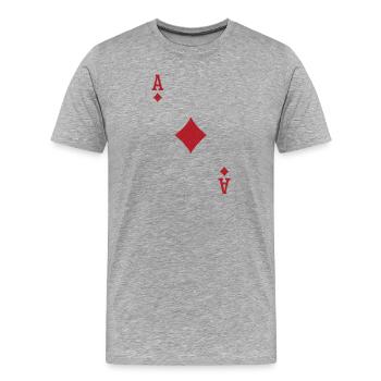 As de carreau - T-shirt bio Premium Homme - gris chiné - Devant - Damien (186cm)