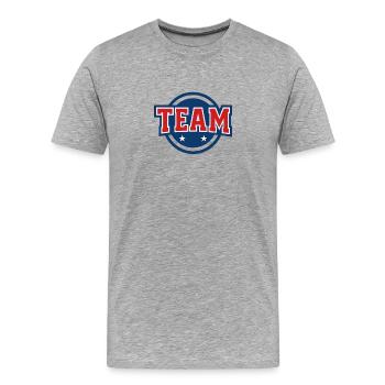Team Logo Design - Men's Premium Organic T-Shirt - heather grey - Front - Damien (186cm)