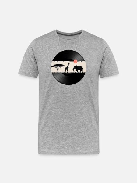 Disque vinyle African Sunset - T-shirt bio Premium Homme - gris chiné
