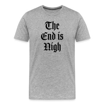 Das Ende ist nah - Männer Premium Bio T-Shirt - Grau meliert - Vorne - Damien (186cm)