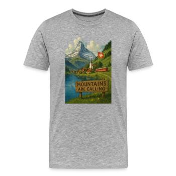 Swiss_alps - Men's Premium Organic T-Shirt - heather grey - Front - Damien (186cm)