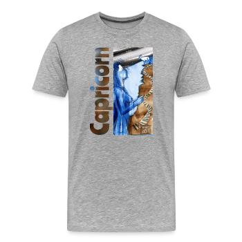 Sternzeichen Steinbock - Männer Premium Bio T-Shirt - Grau meliert - Vorne - Damien (186cm)