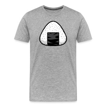 Onigiri Rice - Men's Premium Organic T-Shirt - heather grey - Front - Damien (186cm)