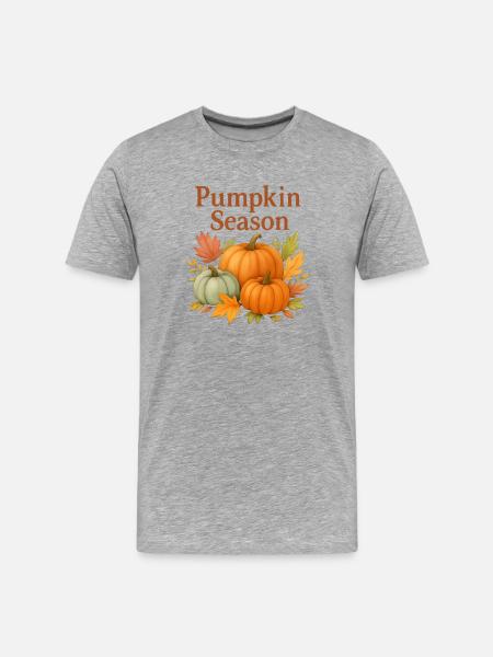 Pumpkin Season – Autumnal Pumpkins - Men's Premium Organic T-Shirt - heather grey