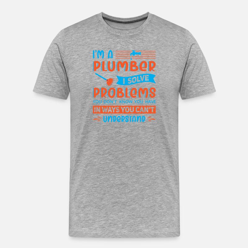Heating Engineer Heating Construction Plumber Plumber - Men's Premium Organic T-Shirt - heather grey